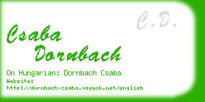 csaba dornbach business card